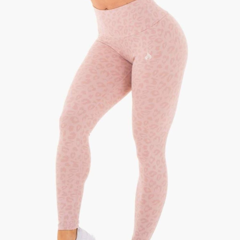 NEW Ryderwear Blush Leopard Leggings Small